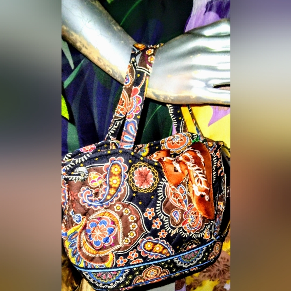 Vera Bradley Paisley Tote in Black and Orange - Picture 3 of 4